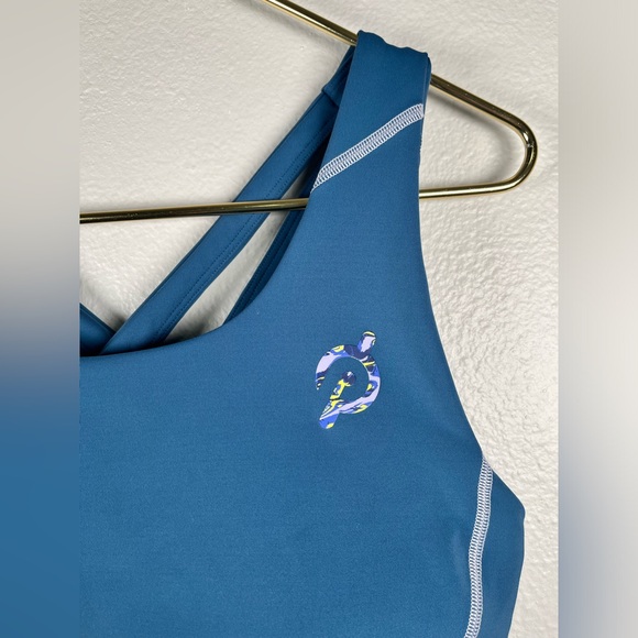 Peloton teal cross back sports bra size XL with removable padding - Picture 3 of 6
